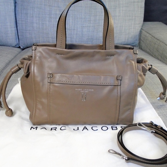 Marc Jacobs Tied Up Satchel Taupe Leather Handbags - Marc Jacobs Tied Up Satchel Taupe Leather
